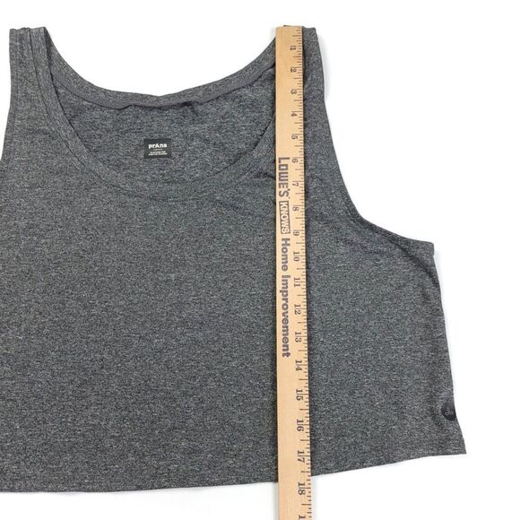 PRANA Alpenglow Crop Tank Loose Athletic Top Charcoal Heather Gray Womens Large - Picture 3 of 6